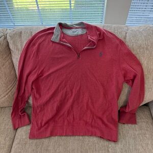 Polo Ralph Lauren Men's Red Quarter-Zip Sweatshirt